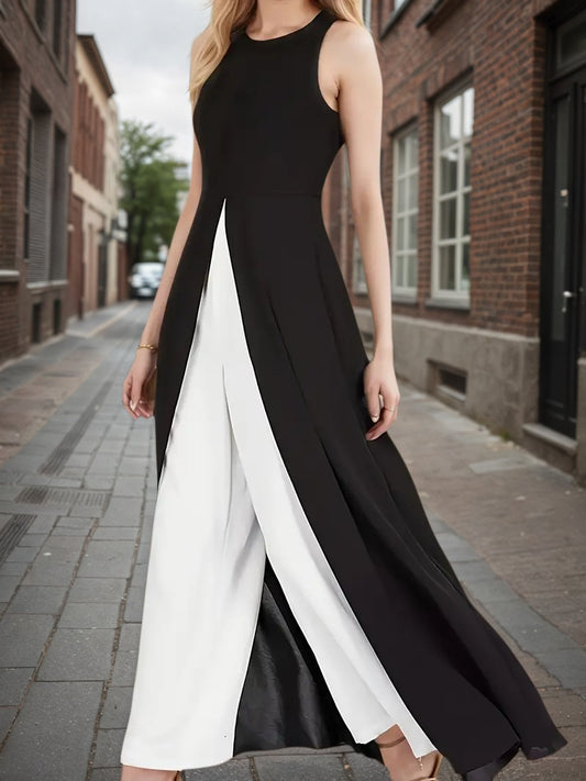 New Jumpsuit, Black And White, Zipper Closure, Women’s Clothing