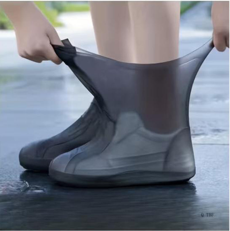 3 Pairs One Size Thickened Latex Silicone Shoe Covers, Waterproof Rain Overshoes, Non-Slip Wear Resistant Outdoor Reusable Foot Covers