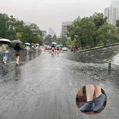 3 Pairs One Size Thickened Latex Silicone Shoe Covers, Waterproof Rain Overshoes, Non-Slip Wear Resistant Outdoor Reusable Foot Covers