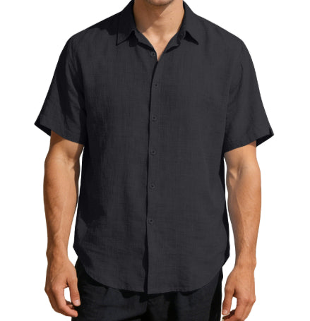 Men's Linen Short Sleeved T-shirt Loose Fitting