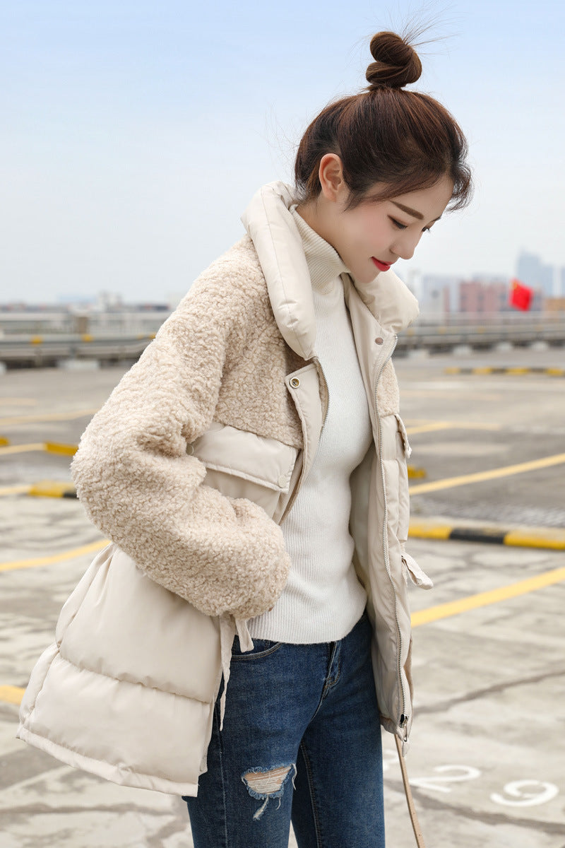 Spliced grain velvet cotton clothing