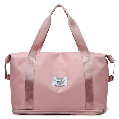 Large Capacity Expandable Gym Bag For Women - Waterproof Travel Duffel With Wet Pocket,Versatile Yoga Sports Bag With Shoe Compartment ,Stylish Tote & Shoulder Bag For Gym & Weekender