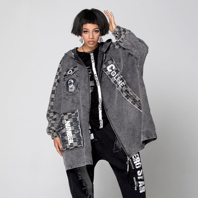 Top Coat Hooded Stitching Women's Clothing