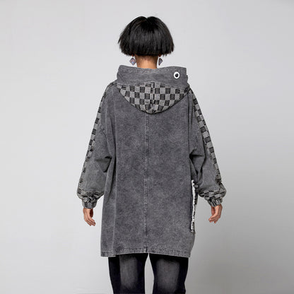 Top Coat Hooded Stitching Women's Clothing