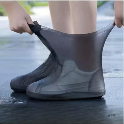 3 Pairs One Size Thickened Latex Silicone Shoe Covers, Waterproof Rain Overshoes, Non-Slip Wear Resistant Outdoor Reusable Foot Covers