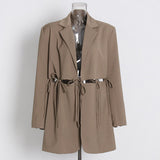 Solid Color Suit Coat Women's Clothing