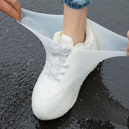3 Pairs One Size Thickened Latex Silicone Shoe Covers, Waterproof Rain Overshoes, Non-Slip Wear Resistant Outdoor Reusable Foot Covers