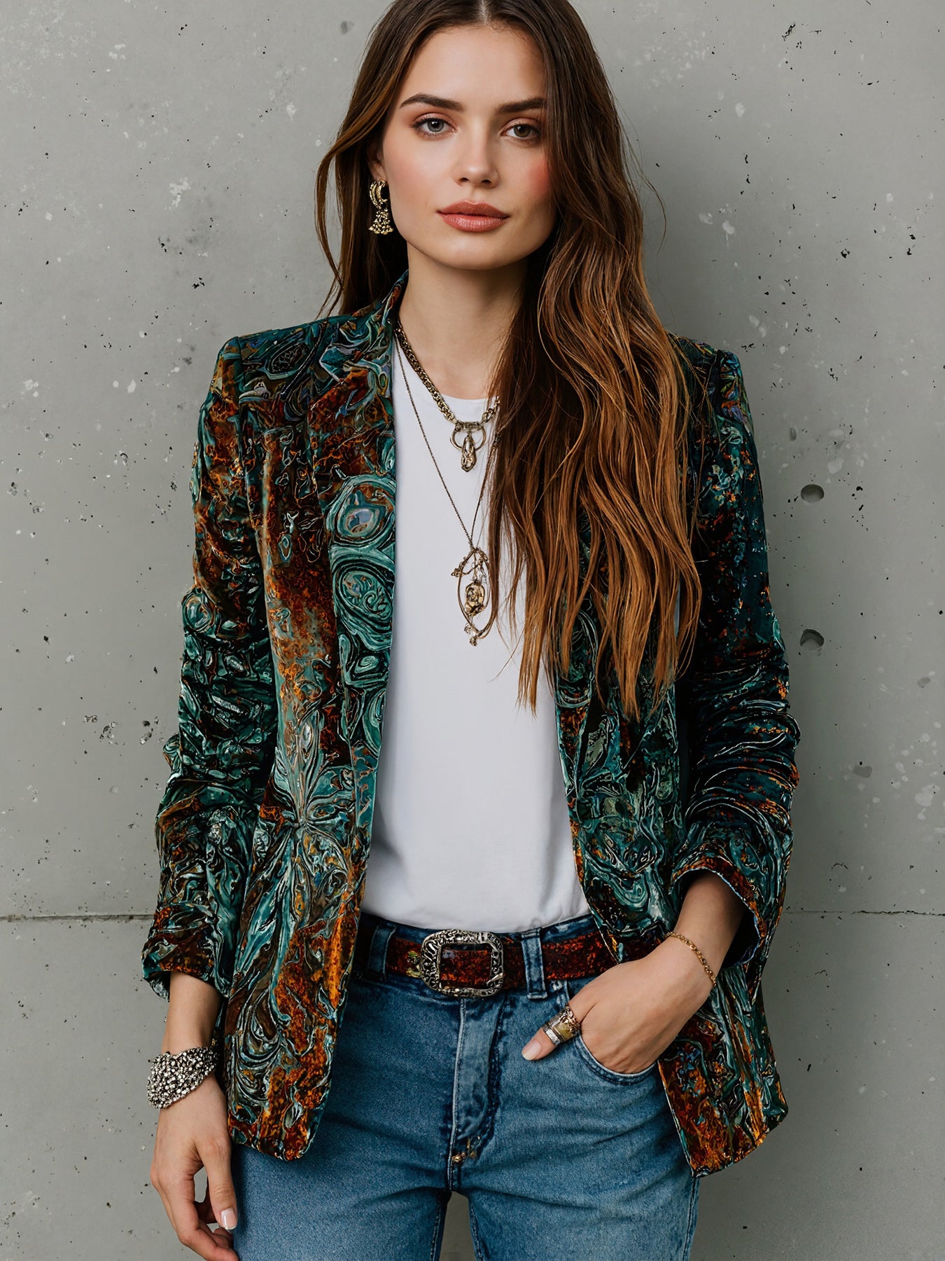 New Women's Clothing, New Autumn And Winter Women's Clothing, New Printed Fashion Casual Commuting Suit Jacket With Lining