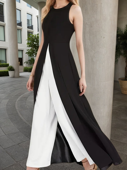 New Jumpsuit, Black And White, Zipper Closure, Women’s Clothing