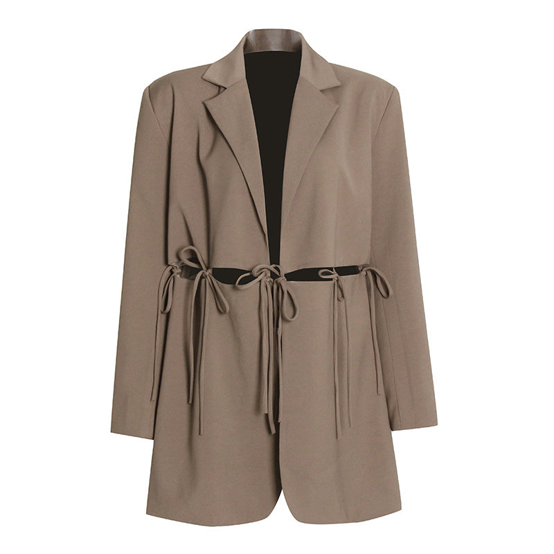 Solid Color Suit Coat Women's Clothing