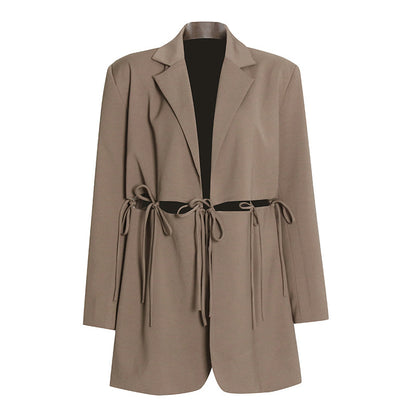Solid Color Suit Coat Women's Clothing