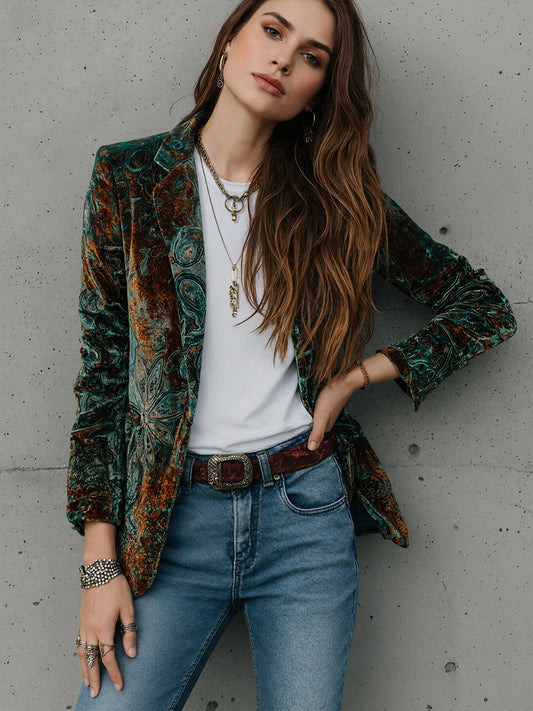 New Women's Clothing, New Autumn And Winter Women's Clothing, New Printed Fashion Casual Commuting Suit Jacket With Lining