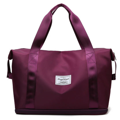 Large Capacity Expandable Gym Bag For Women - Waterproof Travel Duffel With Wet Pocket,Versatile Yoga Sports Bag With Shoe Compartment ,Stylish Tote & Shoulder Bag For Gym & Weekender
